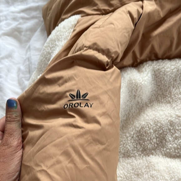 Orolay Fleece Teddy Puffer Hooded Zip Up Jacket Tan Small - Picture 6 of 6